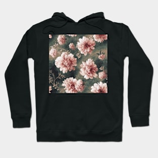 Pink Peonies on Dark Background Hoodie